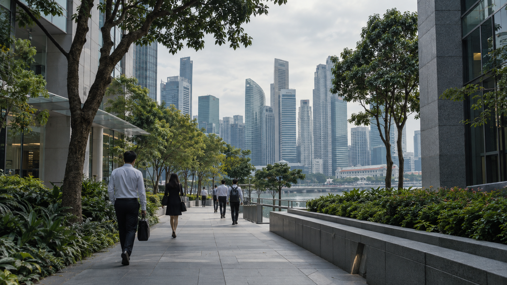 Illustration of the Singapore business district